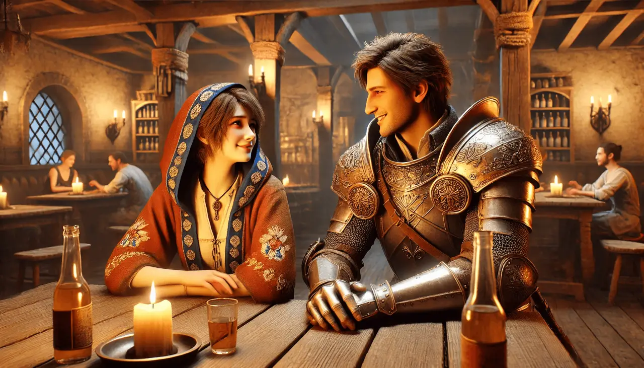 First date a couple in a tavern, as if games could look like this :)